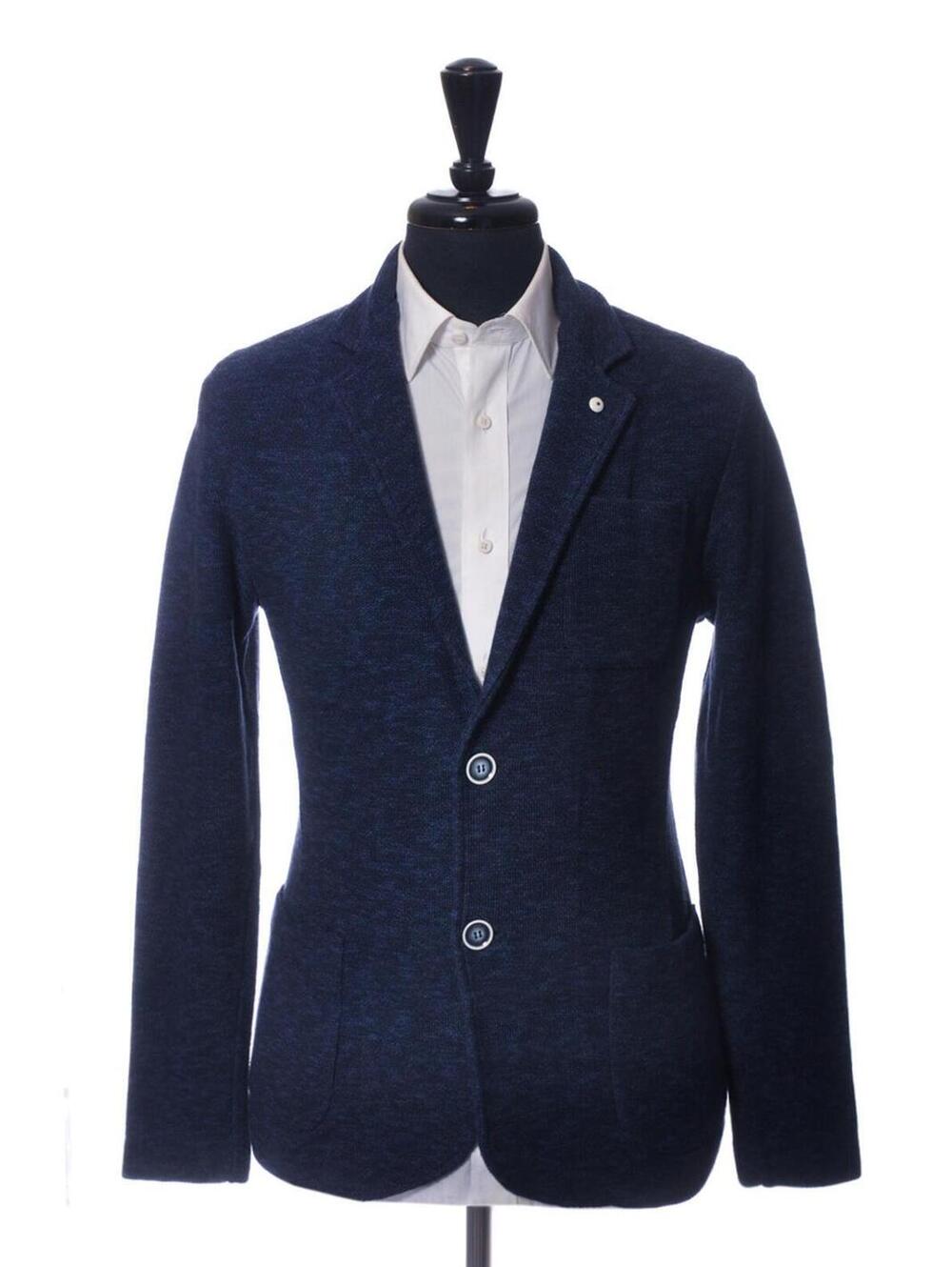 LBM 1911 Navy Blue Terry Cotton Blazer